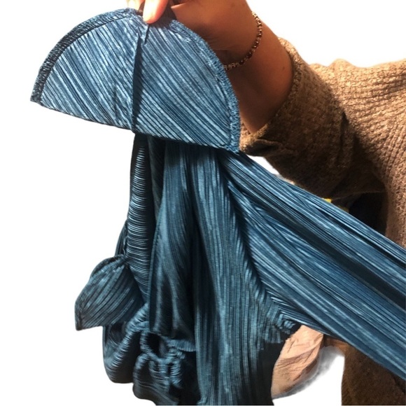 Turquoise Textured Shimmer Dress Connected Apparel Long Sleeve Event Holidays 10 - Picture 6 of 11